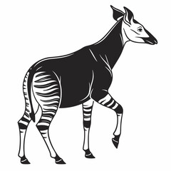 Okapi black silhouette icon vector