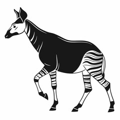 Okapi black silhouette icon vector