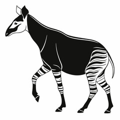 Okapi black silhouette icon vector