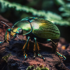 Naklejka premium Jungle beetle Green