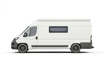 Naklejka premium White Camper Van Isolated on White Background for Travel Concepts
