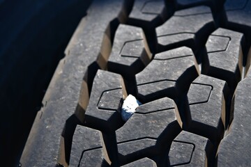 Rock stuck in a tire