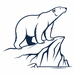 Polar bear black silhouette icon vector