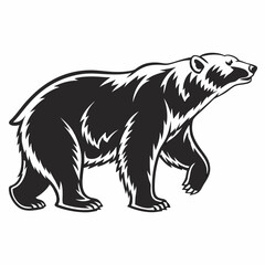 Fototapeta premium Polar bear black silhouette icon vector