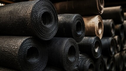 Rolls of Geotextile Fabric in Various Colors and Textures