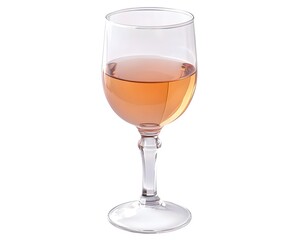 Glass of Rose Wine on White Background, Refreshing Drink, Elegant Still Life