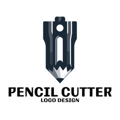 Pencil Cutter Vector Logo Design