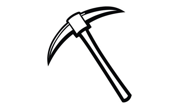 recommend clip art: Pickaxe mining icon silhouette, mining resources with a pickaxe or pick axe flat vector icon for apps and games 