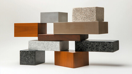 Stack Of Rectangular Blocks On White