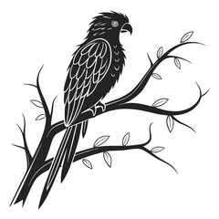 Quetzal black silhouette icon vector