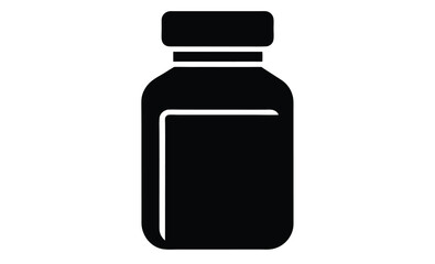Vitamin tablets bottle silhouette, the best vitamin tablets medical bottle silhouette, icon vector illustration in trendy style