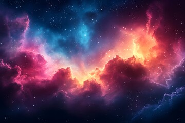 Obraz premium Vibrant Cosmic Nebula in Deep Space for Science and Design Projects