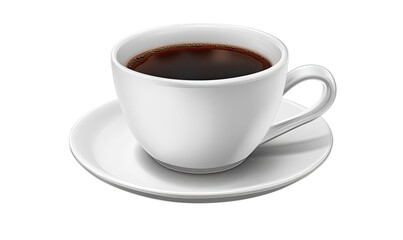 Obraz premium A cup of Black coffee isolated on transparent background Remove png