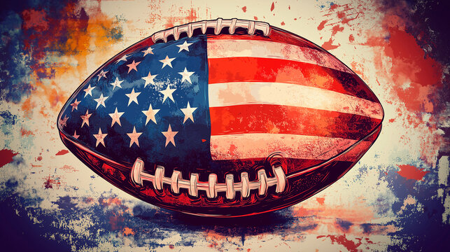 rugby ball with american flag