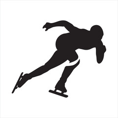 Speed Skating black silhouette
