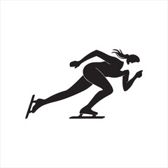 Speed Skating black silhouette
