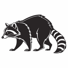 Raccoon black silhouette icon vector