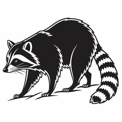 Raccoon black silhouette icon vector