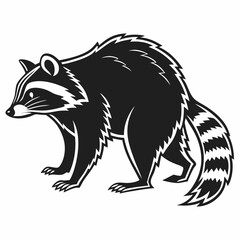 Raccoon black silhouette icon vector