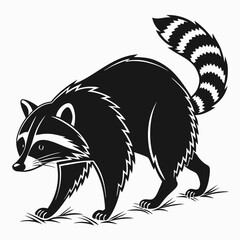 Raccoon black silhouette icon vector