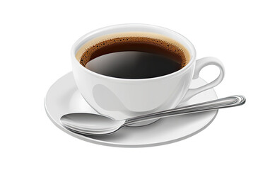 Naklejka premium A cup of Black coffee isolated on transparent background Remove png