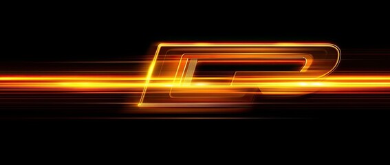 Obraz premium Golden Bitcoin icon on a circuit design, with scattered lines in the background, on a dark abstract theme, featuring copyspace for text. 3D mockup