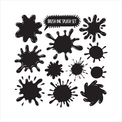 Brush Ink Splash black silhouette
