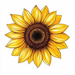 Bright sunflower with vibrant petals and detailed center showcasing nature's beauty in full bloom