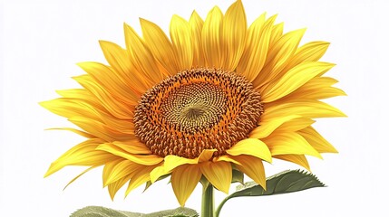 Fototapeta premium Bright yellow sunflower standing tall under natural light in a serene setting