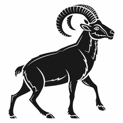 ram black silhouette icon vector