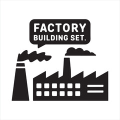 Factory Building black silhouette
