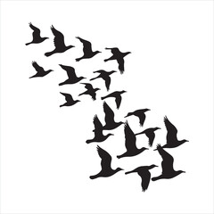 Printable flyingbird black silhouette

