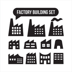 Obraz premium Factory Building black silhouette 