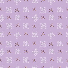 Cute feminine watercolor seamless pattern with wildflowers.hand drawn