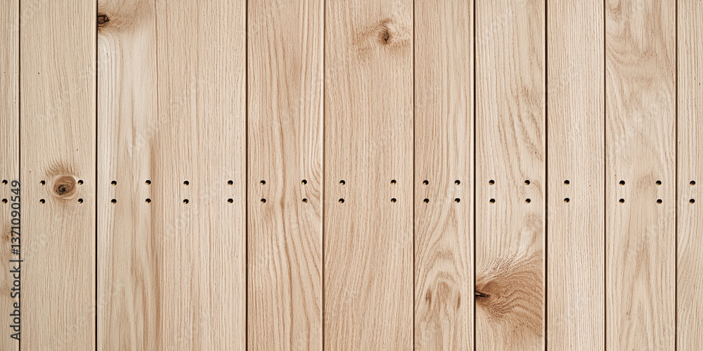 Poster light beige wood plank texture background with small holes, creating a clean and simple aesthetic su