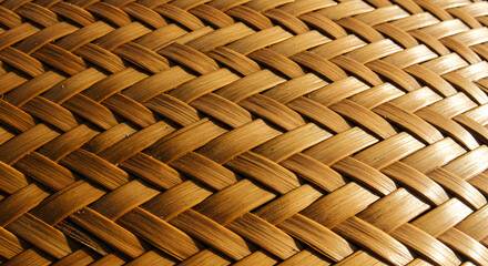 Detailed textural weave of natural palm leaves in a geometric pattern