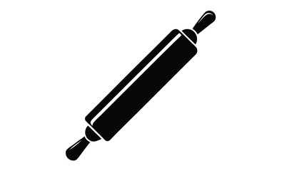 Rolling pin isolated silhouette, Rolling pin isolated on white background 