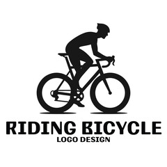 Fototapeta premium Riding Bicycle Vector Logo Design