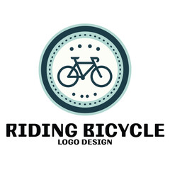 Fototapeta premium Riding Bicycle Vector Logo Design