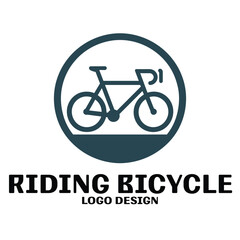 Fototapeta premium Riding Bicycle Vector Logo Design