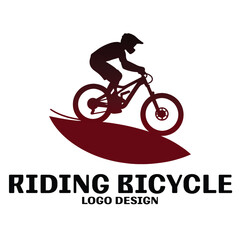 Fototapeta premium Riding Bicycle Vector Logo Design