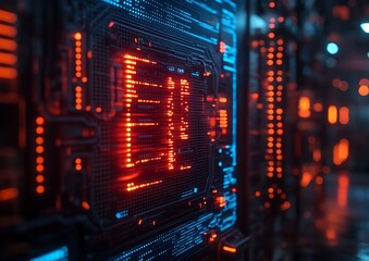 Obraz premium Futuristic Circuit Board Data Glow.
