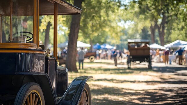 Fototapeta Vintage car at outdoor fair