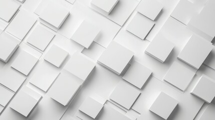 Modern white and light grey square overlapped pattern on background with shadow. white background. Minimal geometric white light background abstract design. Elegant white and grey Background
