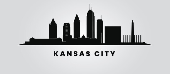 Obraz premium Kansas City skyline silhouette on a white background
