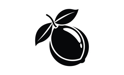 Lemon fruit black icon silhouette, lemon fruit black icon silhouette and vector 