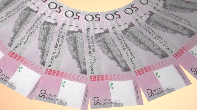 Pleasing Looping Design 50 Gourde Curency of Haiti