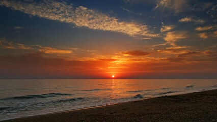 Sunset over sea with vibrant colors