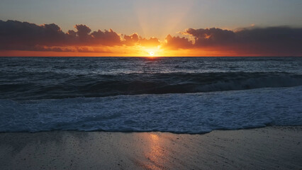 Sunset over sea with vibrant colors