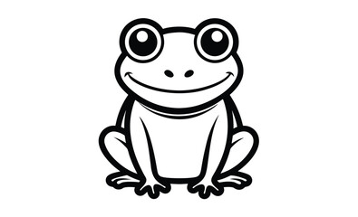 Tom jerry style frog silhouette, Tom jerry style frog cartoon, Outline frog, Frog coloring page for kids 